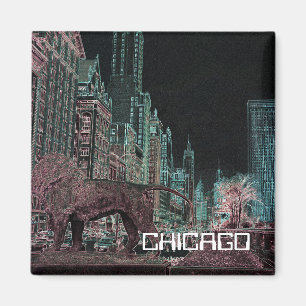 ÍMAN NÉON DO MUSEU DE ARTE 1967 DA AVENIDA DE CHICAGO
