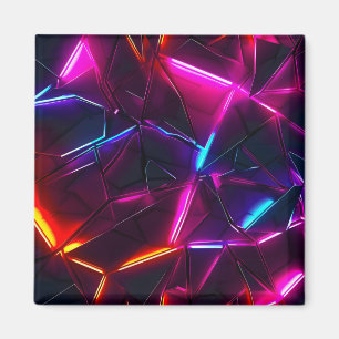 Íman Neon Geométrico Abstrato Futurista Ciberpunk
