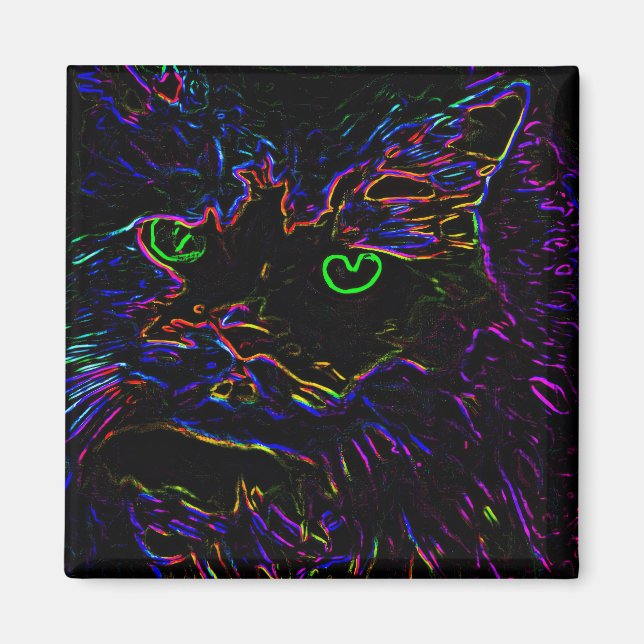 Íman Neon Glow Cat (Frente)