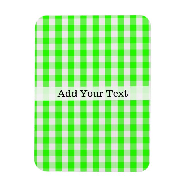 Íman Neon Green Gingham Patterno de Shirley Taylor (Vertical)