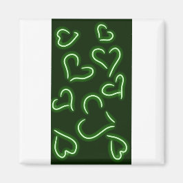 Íman Neon Hearts Green