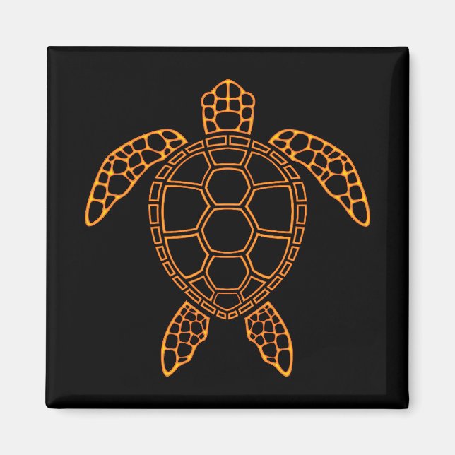 Íman Neon Lava Sea Turtle Design (Frente)
