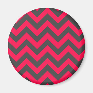 Íman Neon Pink e Cinza Chevron Padrão
