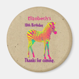 Íman Neon Zebra Baby Animal Psicodélico Obrigados de an