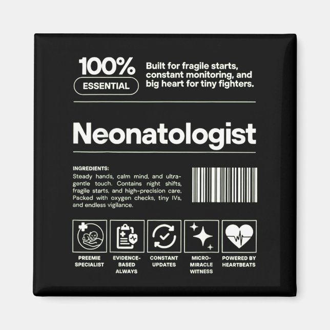 Íman Neonatologista &amp; Presente Personalizado de Neo (Frente)