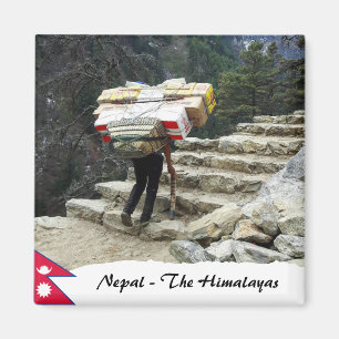 Íman Nepal, carregadores, Trilha do Everest, O Himalaia