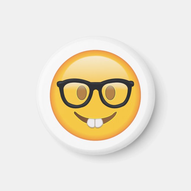 Íman Nerd com Óculos - Emoji (Frente)