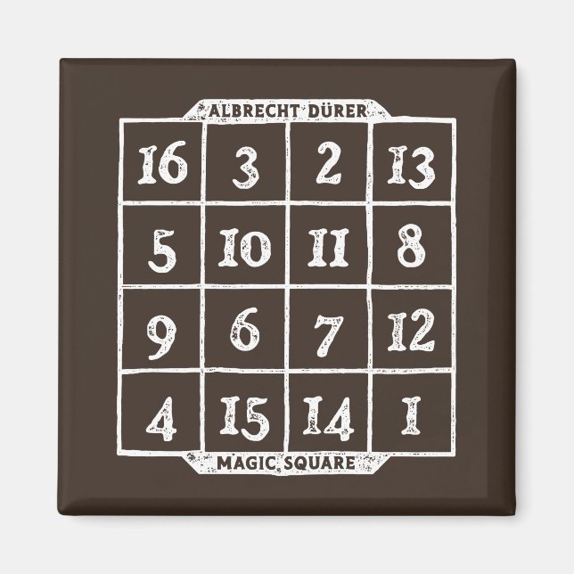 Íman Nerd de Matemática Magic Square Durer (Frente)