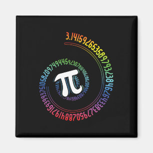 Íman Nerd Espiral Arco-Íris, Geek Matemático, Dia Pi