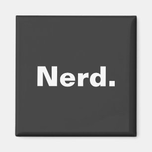Íman Nerd uma palavra texto branco minimalismo design e