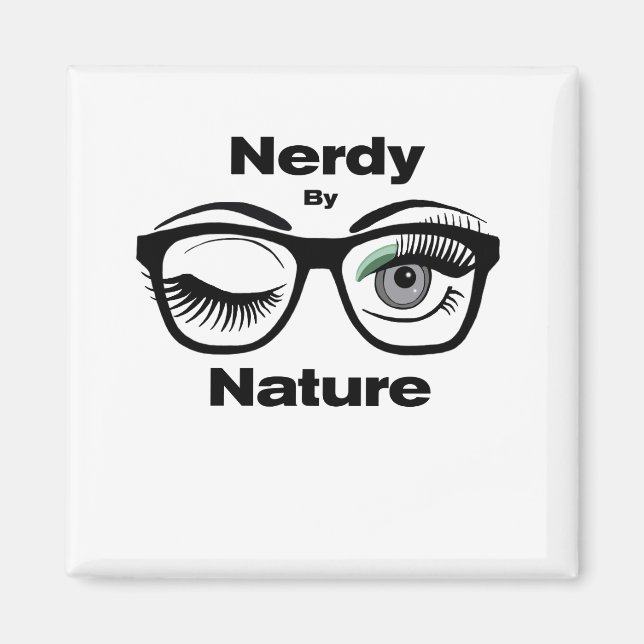 Íman Nerdy pela Nature Funny Geek com Óculos (Frente)