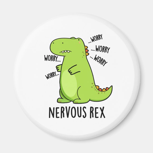 Íman Nervoso Rex Funny Dinossaur TRex Pun (Frente)
