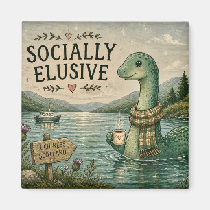 Íman Nessie Esquiva Socialmente Críptido Aconchegante L