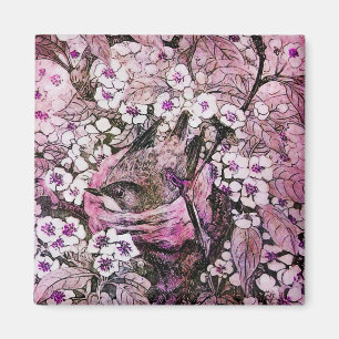 Íman NEST DO PÁSSARO, violeta rosa branco