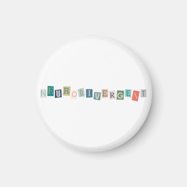 Íman Neurodivergência tipografia Sensibilização para a  (Frente)