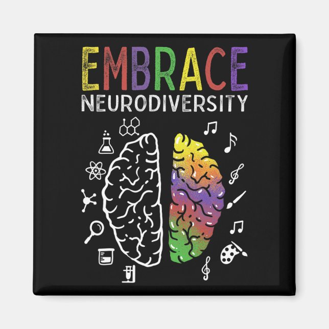 Íman Neurodiversidade Abraça Adhd Autismo Cérebro Asd (Frente)