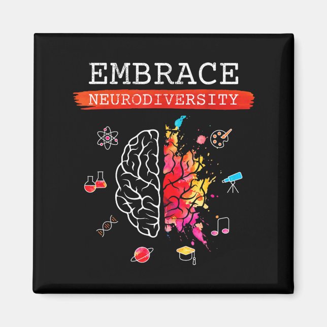 Íman Neurodiversidade Abrace Adhd Autismo Asd Conscient (Frente)