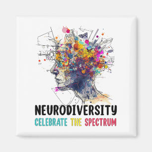 Íman Neurodiversidade Cérebro Autismo Sensibilização e