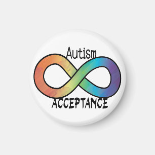 Íman Neurodiversity Autismo Aceitação Arco-Íris Botão