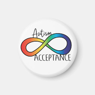 Íman Neurodiversity Autismo Aceitação Arco-Íris Botão