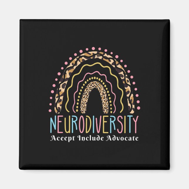 Íman Neurodiversity Rainbow Accept Advocate Autismo Do  (Frente)