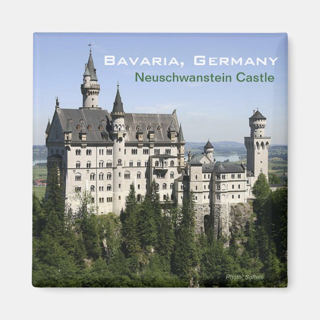 Íman Neuschwanstein Castle Bavaria Viagem Imã de gelade (Frente)