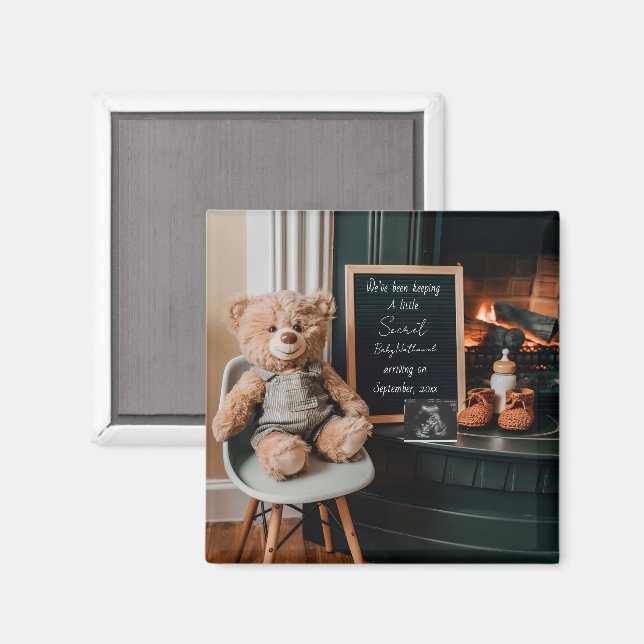 Íman Neutral modern minimal pregnancy announcement gift (Front/Back)