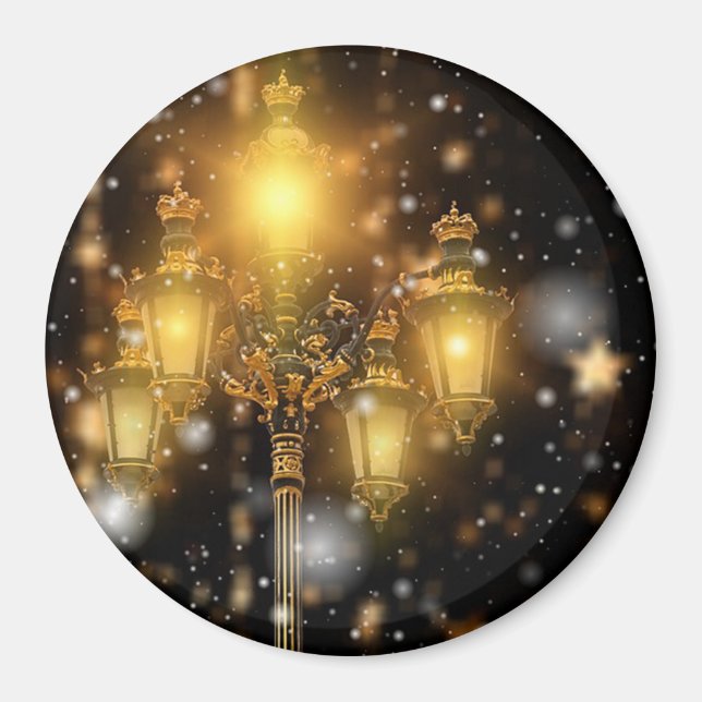 Íman Neve com brilho caindo na lâmpada (Frente)