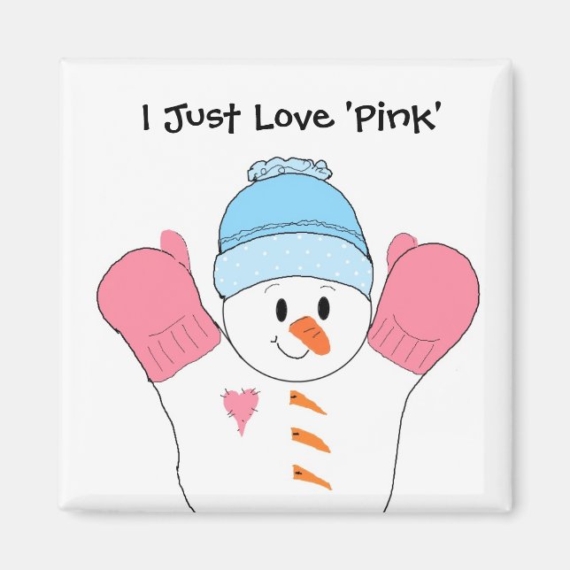 Íman Neve com Mittens Rosa (Frente)