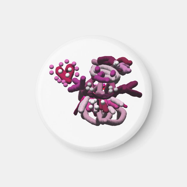 Íman Neve de festa rosa (Frente)