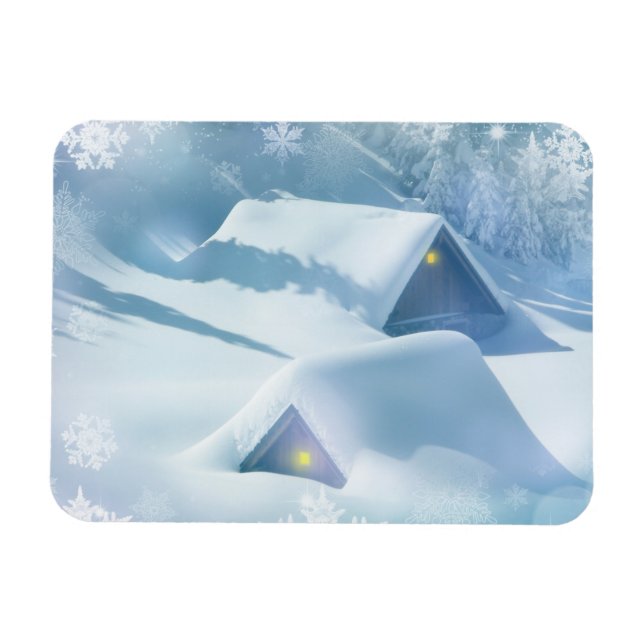 Íman Neve derramada no telhado de uma floresta (Horizontal)