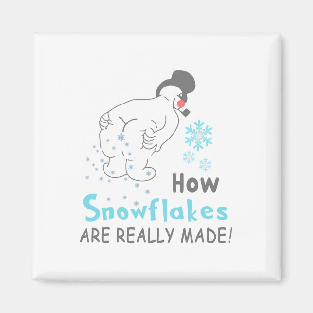 Íman Neve Divertida Como os Flocos de Neve São Realment (Frente)
