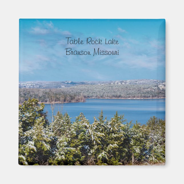 Íman Neve Duplicando Em Mesa Rock Lake Square Magnet (Frente)