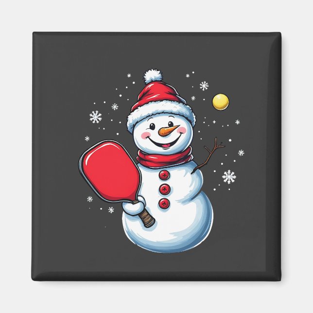 Íman Neve Jogando Pickleball no Natal (Frente)