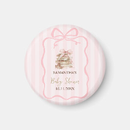 Íman New Chapter Pink Bow Stripes Baby Shower