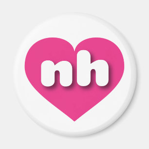 Íman New Hampshire Hot Pink Heart - Amor