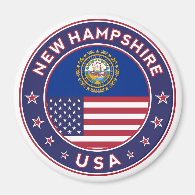 Íman New Hampshire, New Hampshire sticker, (Frente)