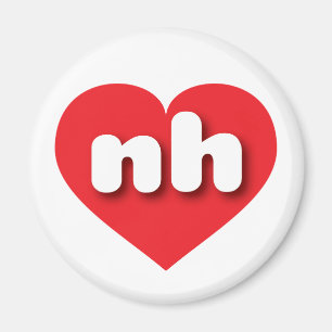 Íman New Hampshire Red Heart - Eu amo nã