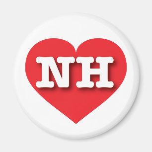 Íman New Hampshire Red Heart - Eu amo NH