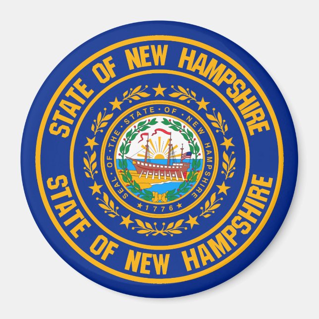 Íman New Hampshire Round Emblem (Frente)