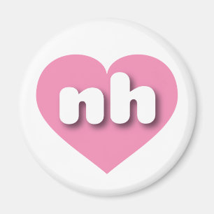 Íman New Hampshire Solid Pink Heart - Amor