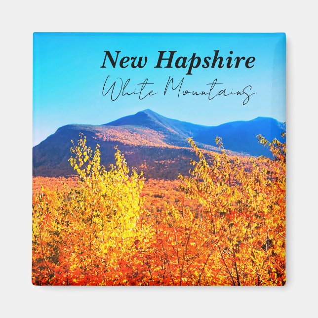 Íman New Hampshire White Mountain no Autumn Magnet (Frente)