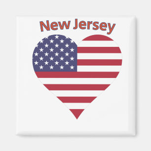 Íman New Jersey American Flag Heart
