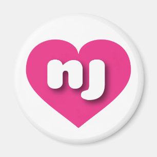 Íman New Jersey Hot Pink Heart - Amor