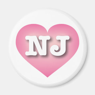 Íman New Jersey Pink Fade Heart - Eu amo NJ