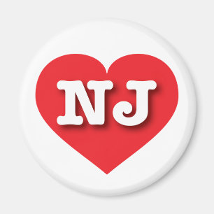 Íman New Jersey Red Heart - Eu amo NJ