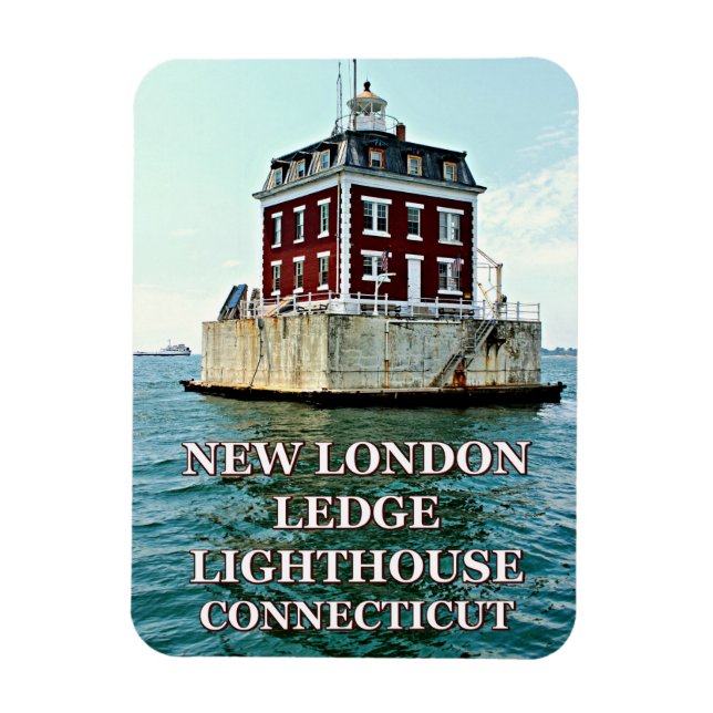 Íman New London Ledge Light, Connecticut Photo Magnet (Vertical)