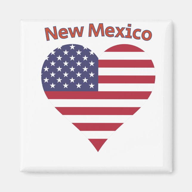 Íman New Mexico American Flag Heart (Frente)