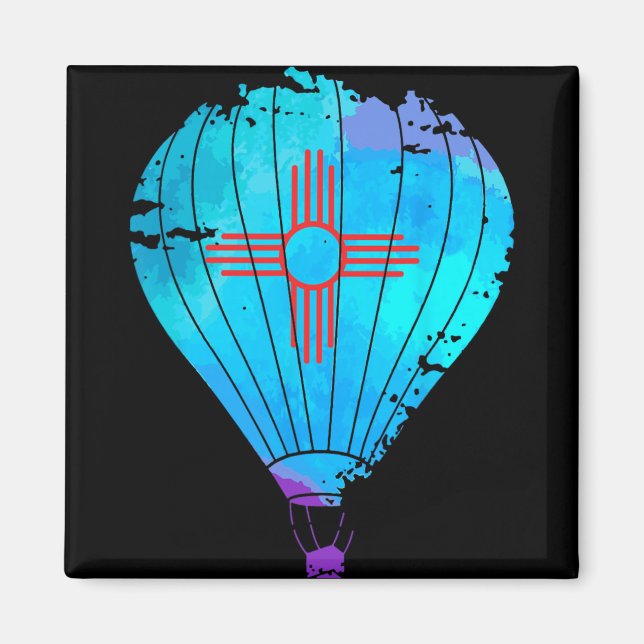 Íman New Mexico Festival Hot Air Balloon Zia Gift  (Frente)