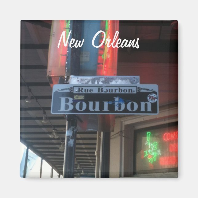 Íman New Orleans Louisiana Bourbon Street Magnet (Frente)